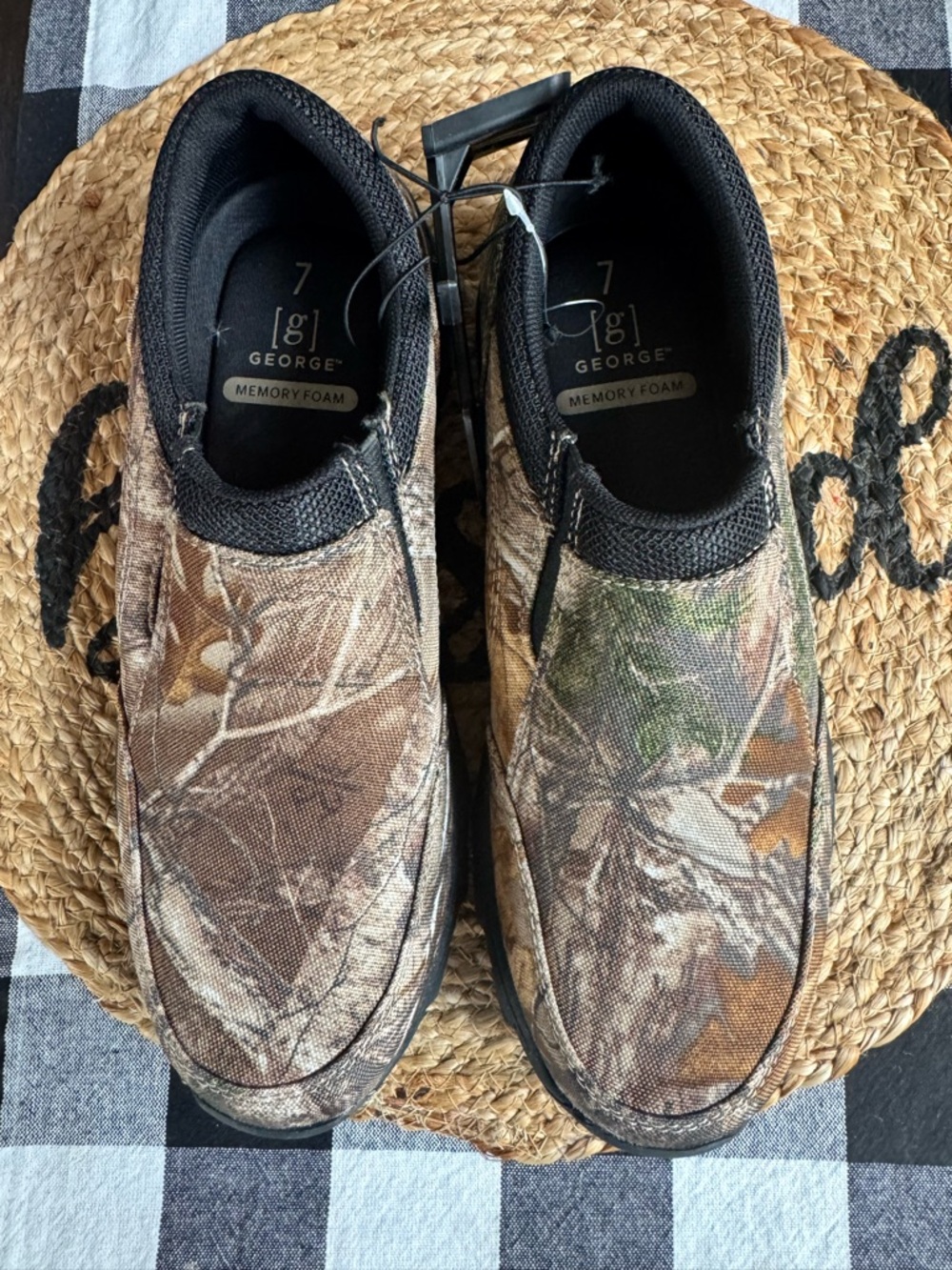 George Camouflage Slip-On Memory Foam Shoes in Brown and Green
